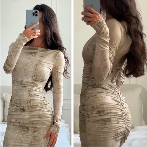 NEW House of CB Lanetta Pale Sage Print Maxi Dress Medium - Picture 14 of 17